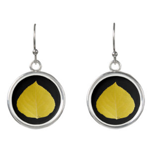 Yellow Aspen Leaf #5 Earrings