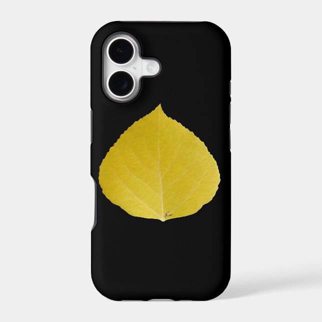 Yellow Aspen Leaf #5 Iphone Case (Back)