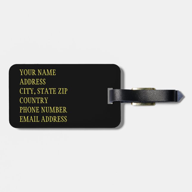 Yellow Aspen Leaf #5 Luggage Tag (Back Horizontal)
