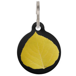 Yellow Aspen Leaf #5 Pet Tag