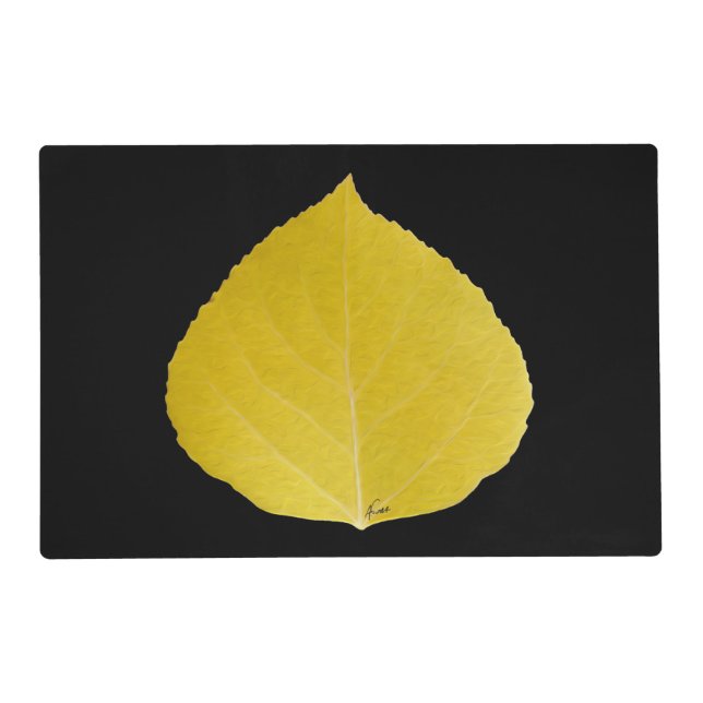 Yellow Aspen Leaf #5 Placemat (Front)
