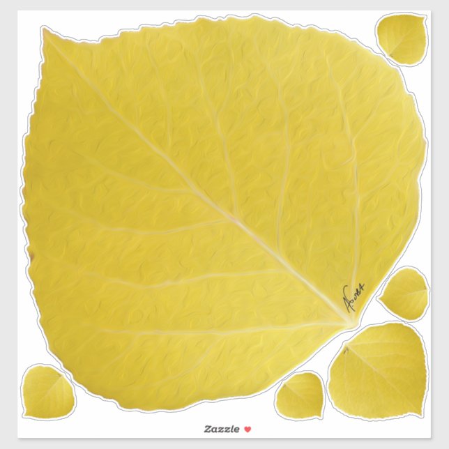 Yellow Aspen Leaf #5 Sticker (Sheet)