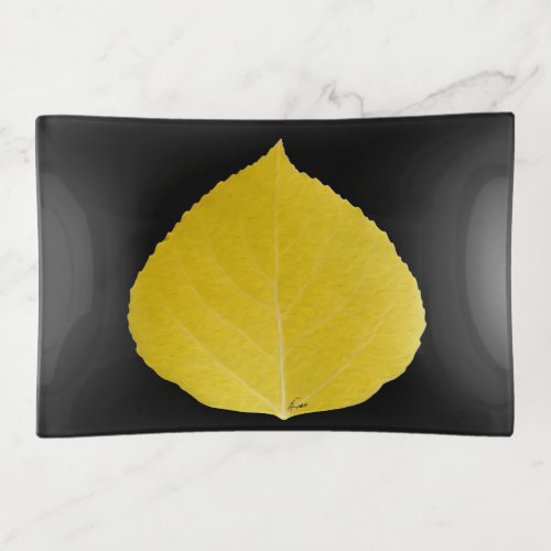 Yellow Aspen Leaf 5 Trinket Tray