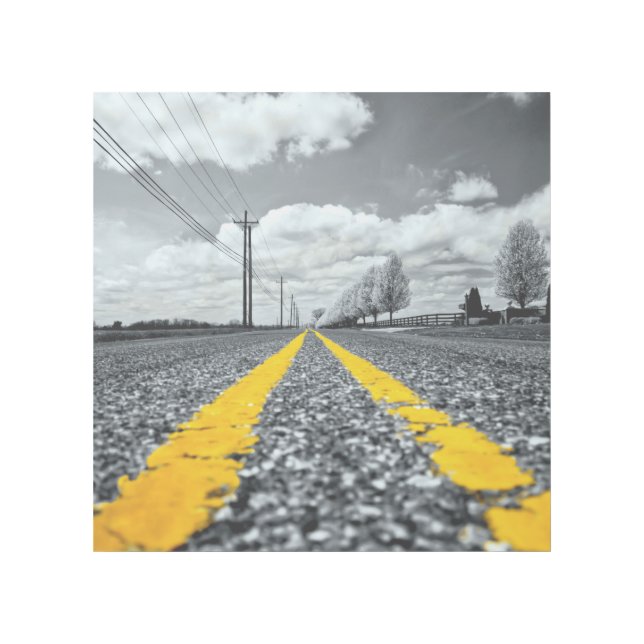 Yellow Asphalt Highway Road Creative Photography Gallery Wrap (Front)