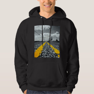 Yellow Asphalt Highway Road Creative Photography Hoodie