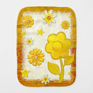 Yellow at Play Jeweled Baby Burp Cloth