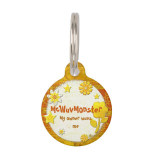 Yellow at Play Jeweled PERSONALIZED ID Pet Tag