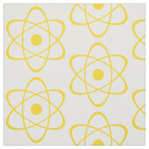 Yellow Atom Symbol Fabric