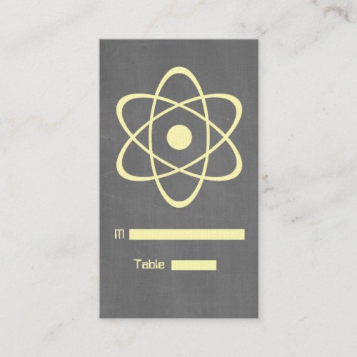 Yellow Atomic Chalkboard Place Card