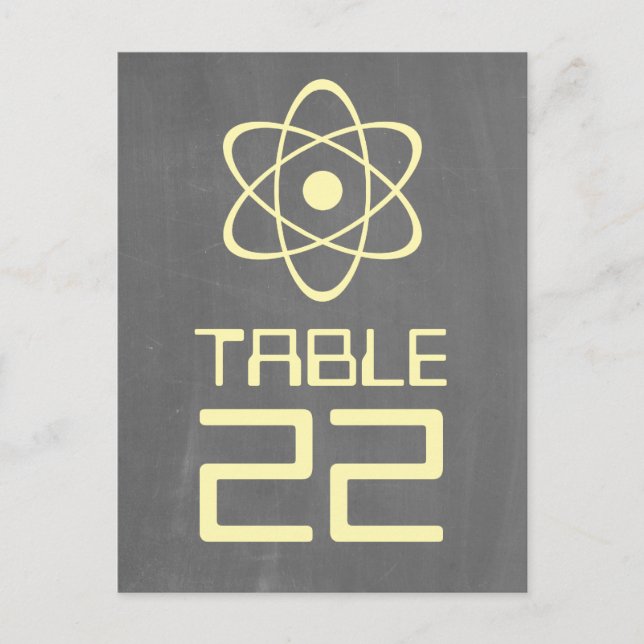 Yellow Atomic Chalkboard Table Number 2sided (Front)