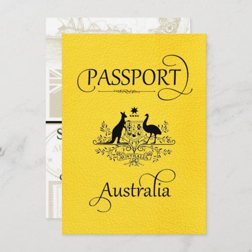 Yellow Australia Passport Save The Date