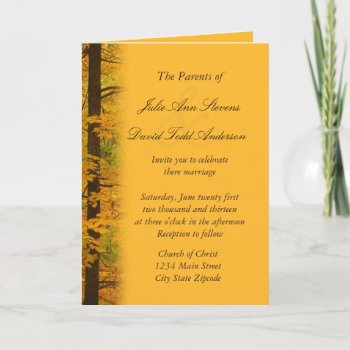 Yellow Autumn Forest Wedding Invitation by Lasting__Impressions at Zazzle