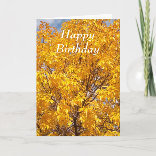 Yellow Autumn Glory - Customized Holiday Card (Front)