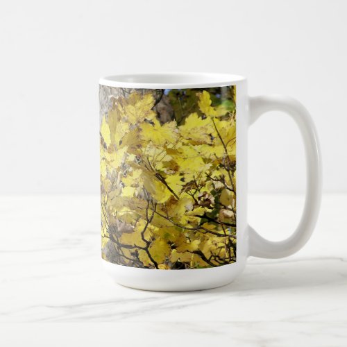 YELLOW AUTUMN LEAVES COFFEE MUG