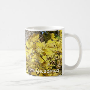 YELLOW AUTUMN LEAVES COFFEE MUG