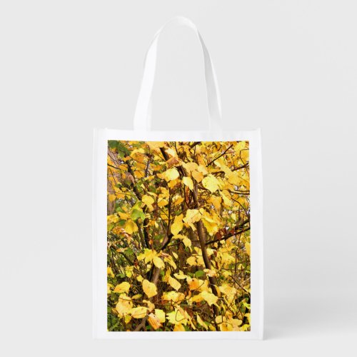 YELLOW AUTUMN LEAVES GROCERY BAG