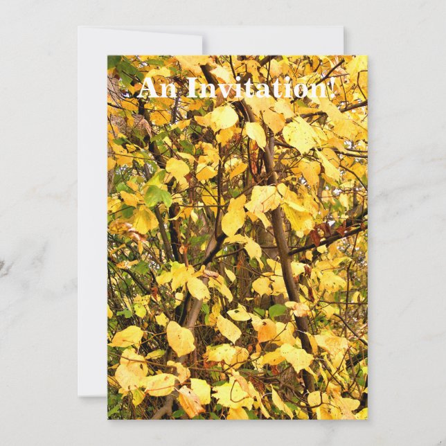 YELLOW AUTUMN LEAVES INVITATION (Front)