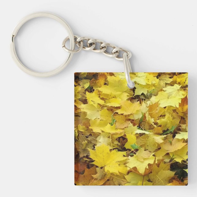 Yellow Autumn Leaves Keychain (Front)