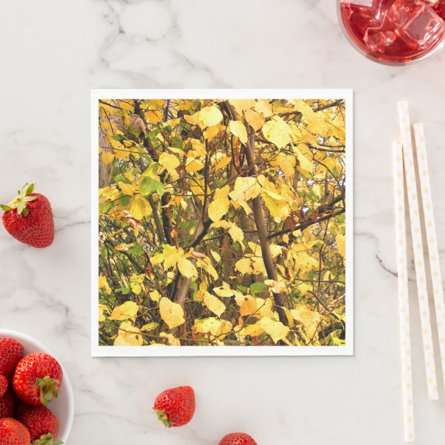 YELLOW AUTUMN LEAVES PAPER NAPKINS (Insitu)