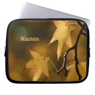 Yellow Autumn Leaves Photo Laptop Sleeve