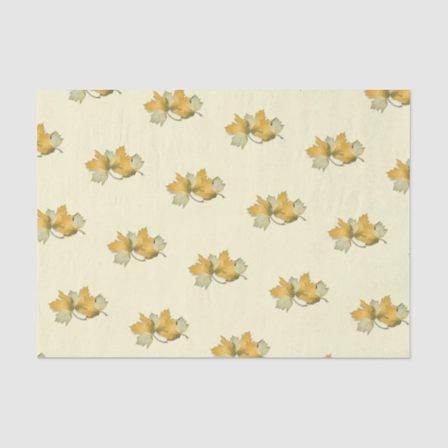 Yellow Autumn Leaves Tissue Paper (Front)