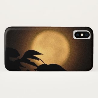 Yellow Autumn Moon Abstract iPhone X Case
