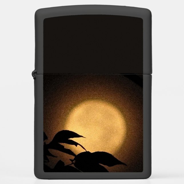 Yellow Autumn Moon Abstract Zippo Lighter (Front)