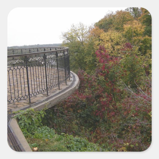 Yellow autumn square sticker (Front)