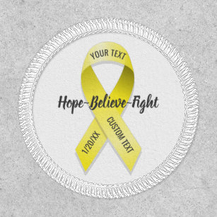 Yellow Awareness Ribbon Add Your Custom Text Patch