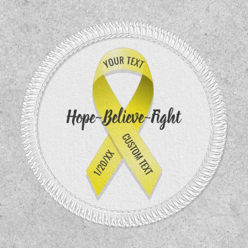 Yellow Awareness Ribbon Add Your Custom Text Patch