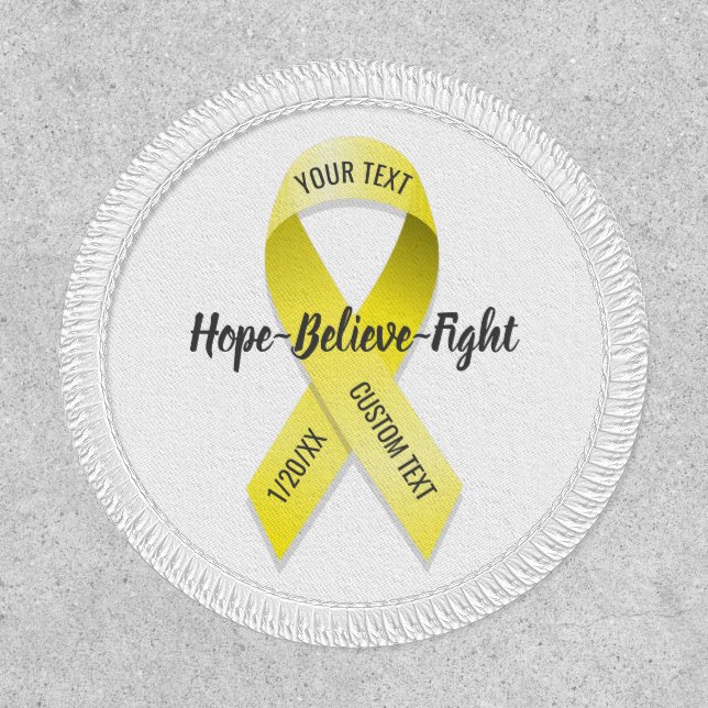 Yellow Awareness Ribbon Add Your Custom Text Patch (Front)