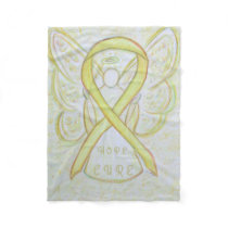 Yellow Awareness Ribbon Angel Bone Cancer Blanket