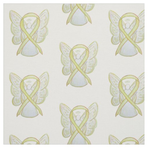 Yellow Awareness Ribbon Angel Fabric Material