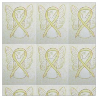 Yellow Awareness Ribbon Angel Fabric Material