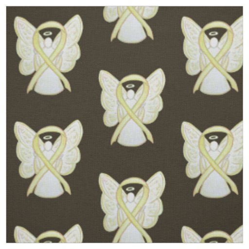 Yellow Awareness Ribbon Angels Fabric Material