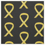 Yellow Awareness Ribbon Art Fabric Material