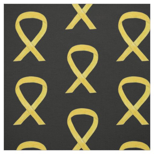 Yellow Awareness Ribbon Art Fabric Material
