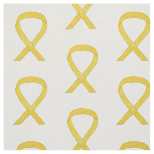 Yellow Awareness Ribbon Art Fabric Material