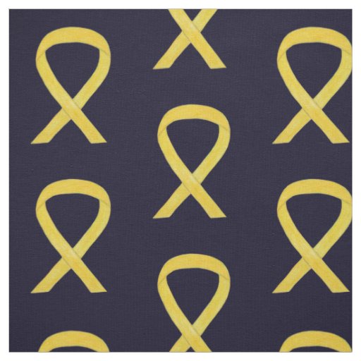 Yellow Awareness Ribbon Art Fabric Material