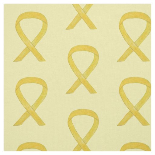 Yellow Awareness Ribbon Art Fabric Material