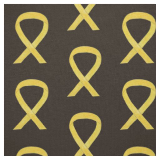 Yellow Awareness Ribbon Art Fabric Material