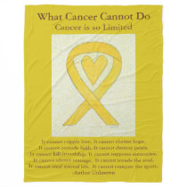 Yellow Awareness Ribbon Bone Cancer Heart Blanket
