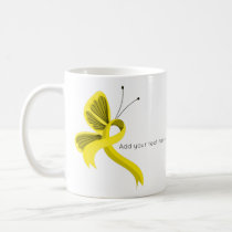 Yellow Awareness Ribbon Butterfly Coffee Mug