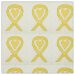 Yellow Awareness Ribbon Hearts Art Fabrics Fabric