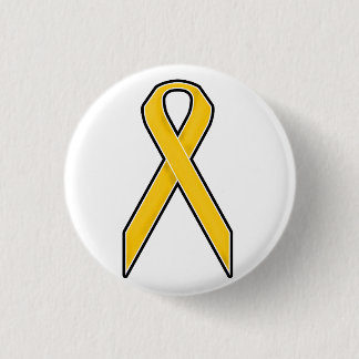 Yellow Awareness Ribbon Pinback Button