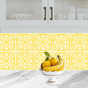 Yellow Azulejos Portuguese Spanish Mediterranean Ceramic Tile