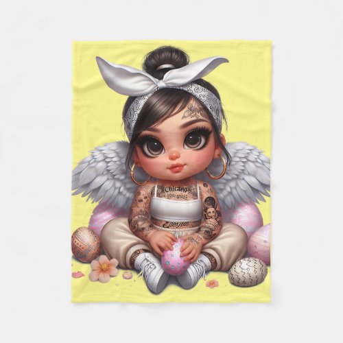 Yellow baby angel blanket