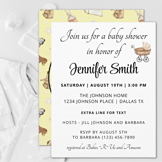 Yellow Baby Boy or Girl Boho Baby Shower Invitation (Creator Uploaded)