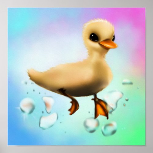 Yellow Baby Duckling Poster
