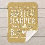 Yellow Baby Girl Birth Stats Keepsake Sherpa Blanket<br><div class="desc">Modern rustic sherpa baby blanket personalized with your baby's name, birthday, birth stats or other custom text. Click the Customize It button to choose any background color, customize fonts, add your own text and photos to create your own unique one of a kind design! A wonderful unique gift for new...</div>